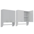 GABINETE DE BAÑO LUPEK, BLANCO, CON TUBO Y MANIJA METÁLICAS X2