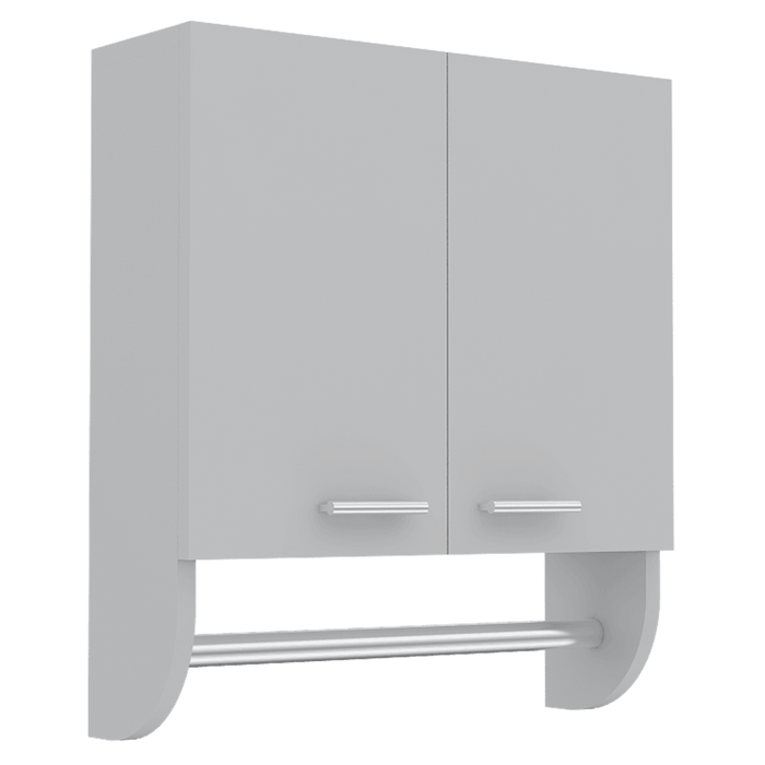 GABINETE DE BAÑO LUPEK, BLANCO, CON TUBO Y MANIJA METÁLICAS X2