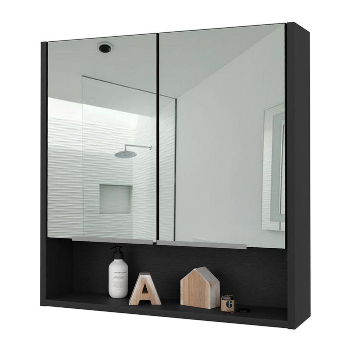 GABINETE DE BAÑO RAWANA, WENGUE, INCLUYE ESPEJO Y ENTREPAÑOS PARA GUARDAR OBJETOS DE ASEO  ZF