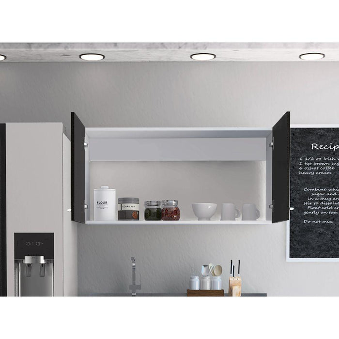 GABINETE SUPERIOR CANTABRIA, BLANCO Y WENGUE, CON DOS PUERTAS BATIENTES
