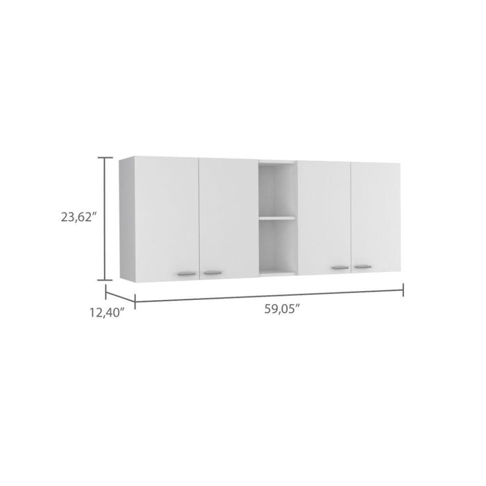 GABINETE SUPERIOR ESTRELLA, BLANCO DUQUEZA, CON CUATRO PUERTAS Y ENTREPAÑO