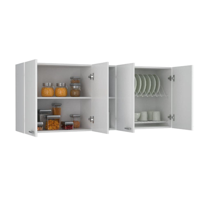 GABINETE SUPERIOR ESTRELLA, BLANCO DUQUEZA, CON CUATRO PUERTAS Y ENTREPAÑO