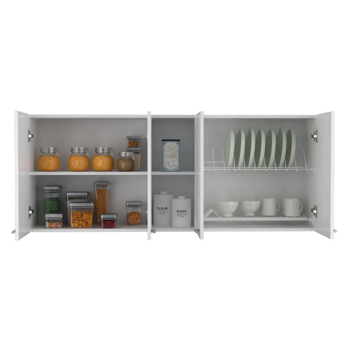 GABINETE SUPERIOR ESTRELLA, BLANCO DUQUEZA, CON CUATRO PUERTAS Y ENTREPAÑO