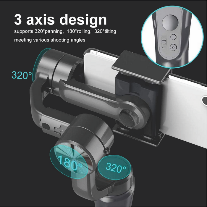GIMBAL ESTABILIZADOR PARA VIDEOS CON CELULAR DE 3 EJES NEGRO