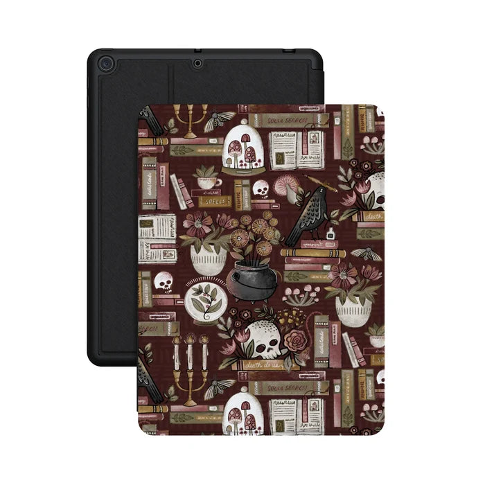 Gothic Noir | Spooky Bookshelf iPad Case - iPad 10.2" (7/8/9th Gen)