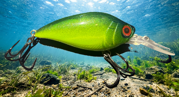green med/deep diving crank bait