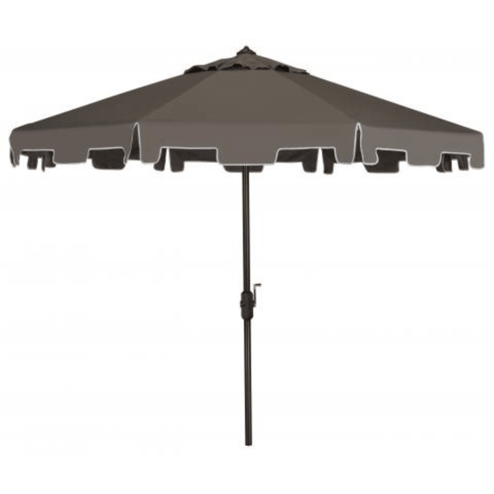 Grey and White 9 Foot Market Crank Outdoor Patio Umbrella - Outdoor Umbrellas - The Well Appointed House