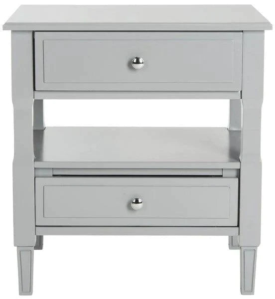 Grey Two Drawer Nightstand - Nightstands & Chests - The Well Appointed House