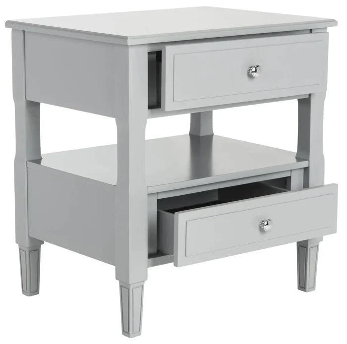 Grey Two Drawer Nightstand - Nightstands & Chests - The Well Appointed House