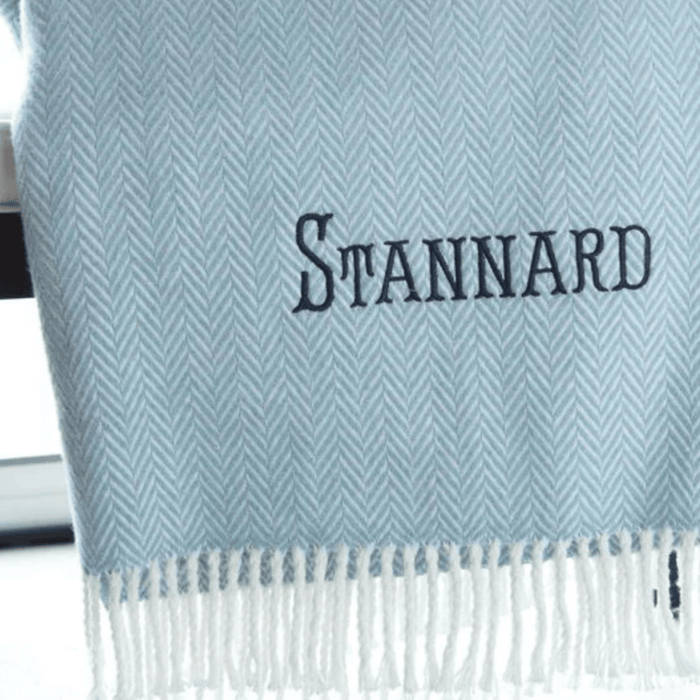 Herringbone Plush Fringed Throw - Throw Blankets - The Well Appointed House