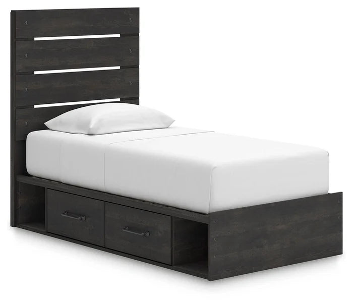 Twin / Panel Bed w/ Storage Drawers (4)