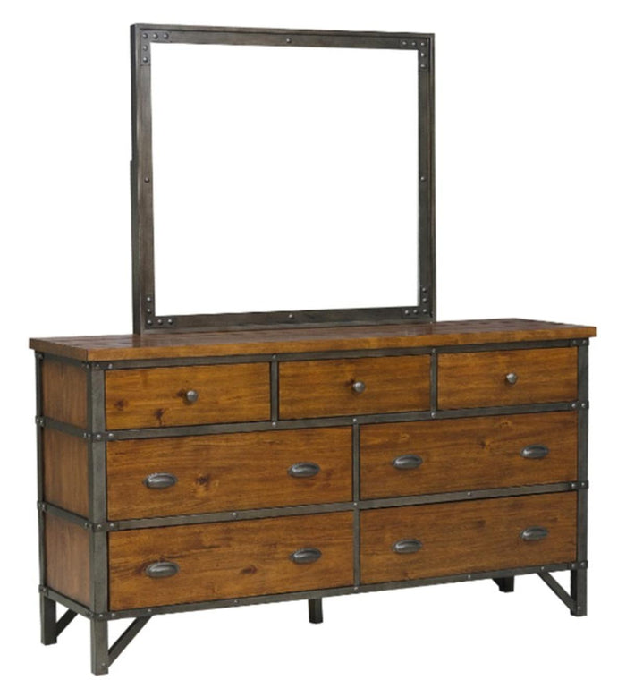 Holverson Mirror in Rustic Brown & Gunmetal 1715-6 - Furniture World SW (WA)