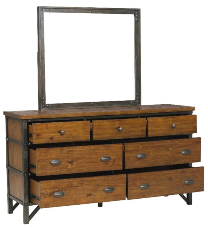 Holverson Mirror in Rustic Brown & Gunmetal 1715-6 - Furniture World SW (WA)