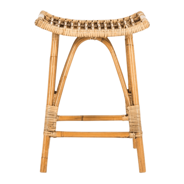 Honey Brown Contemporary Rattan Counter Stool - Bar & Counter Stools - The Well Appointed House