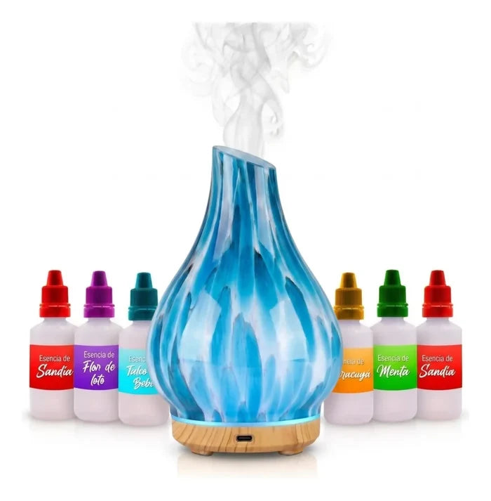 HUMIDIFICADOR DIFUSOR AROMAS ELÉCTRICO VIDRIO JARRÓN PREMIUM