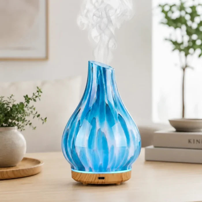 HUMIDIFICADOR DIFUSOR AROMAS ELÉCTRICO VIDRIO JARRÓN PREMIUM