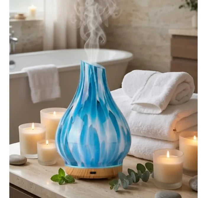 HUMIDIFICADOR DIFUSOR AROMAS ELÉCTRICO VIDRIO JARRÓN PREMIUM