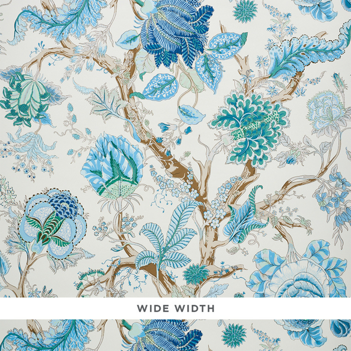 Indian Arbre Wallpaper in Peacock and Emerald - The Well Appointed