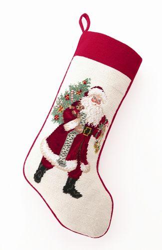 Jingle Bell Rock Santa Claus Needlepoint Stocking - Christmas -  The Well Appointed House