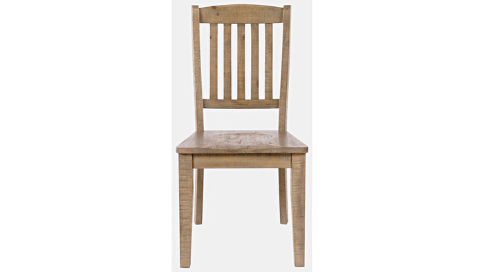 Jofran Carlyle Crossing Slatback Chair in Rustic Distressed Pine (Set of 2) - Furniture World SW (WA)