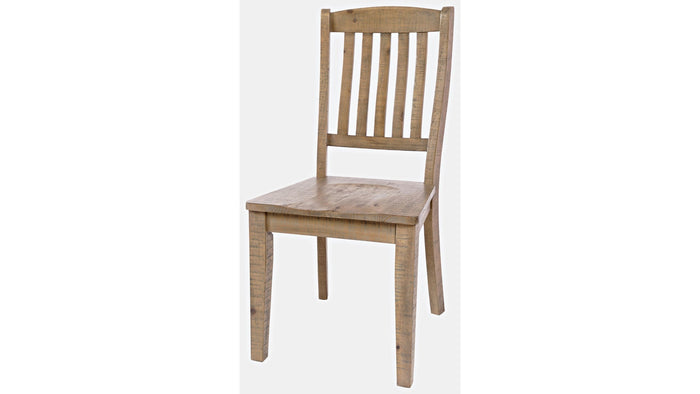 Jofran Carlyle Crossing Slatback Chair in Rustic Distressed Pine (Set of 2) - Furniture World SW (WA)