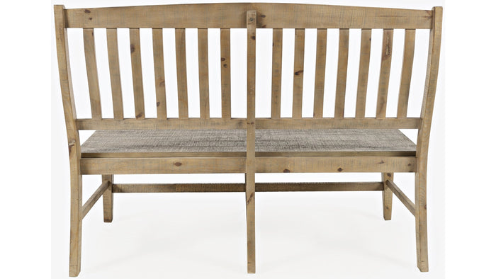 Jofran Carlyle Crossing Slatback Dining Bench in Rustic Distressed Pine - Furniture World SW (WA)