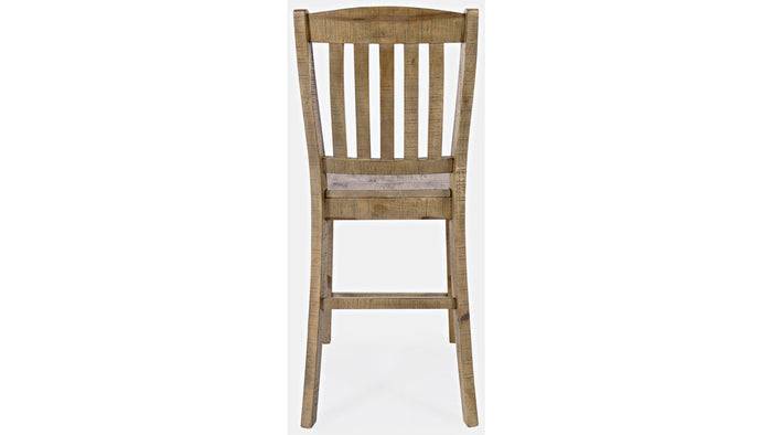 Jofran Carlyle Crossing Slatback Stool in Rustic Distressed Pine (Set of 2) - Furniture World SW (WA)