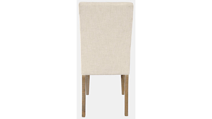 Jofran Carlyle Crossing Upholstered Chair in Cream/Rustic Distressed Pine (Set of 2) - Furniture World SW (WA)