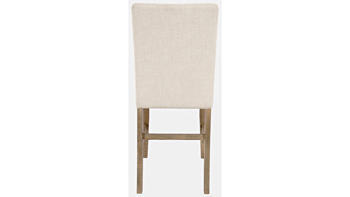 Jofran Carlyle Crossing Upholstered Stool in Cream/Rustic Distressed Pine (Set of 2) - Furniture World SW (WA)