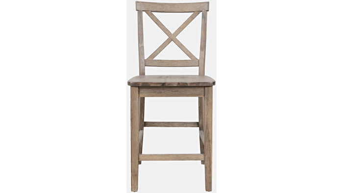 Jofran Eastern Tides X Back Counter Stool in Bisque (Set of 2) - Furniture World SW (WA)