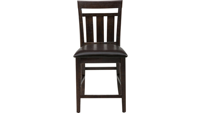 Jofran Kona Grove Upholstered Slat Back Stool in Chocolate (Set of 2) - Furniture World SW (WA)