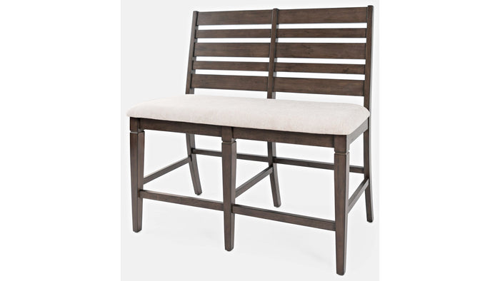 Jofran Lincoln Square Counter Bench in Cream/Dark Espresso - Furniture World SW (WA)
