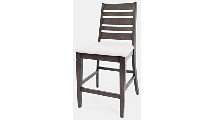 Jofran Lincoln Square Ladderback Stool in Cream/Dark Espresso (Set of 2) - Furniture World SW (WA)