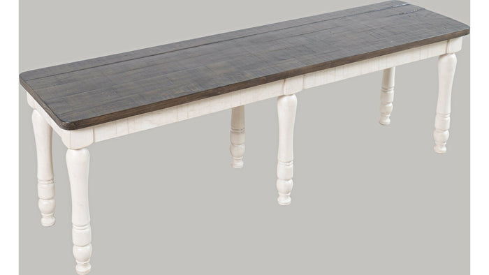 Jofran Madison County Dining Bench in Vintage White - Furniture World SW (WA)
