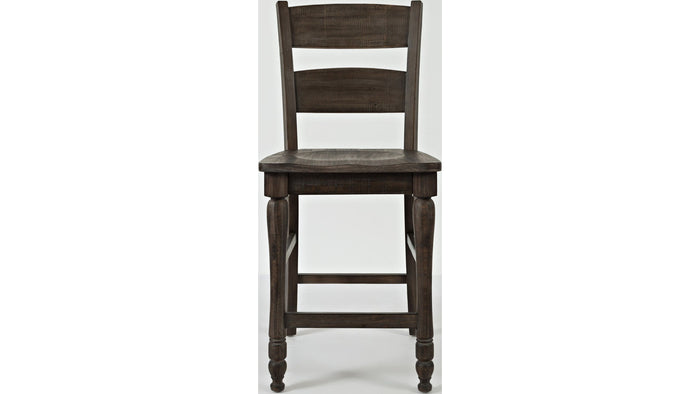Jofran Madison County Ladderback Counter Stool in Barnwood (Set of 2) - Furniture World SW (WA)
