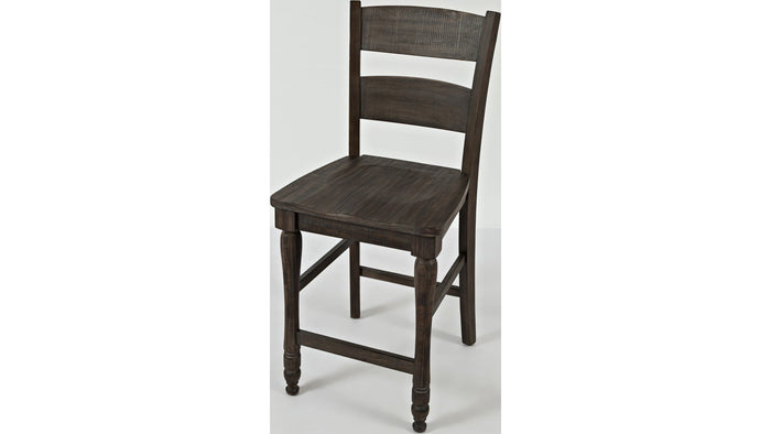 Jofran Madison County Ladderback Counter Stool in Barnwood (Set of 2) - Furniture World SW (WA)