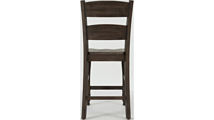 Jofran Madison County Ladderback Counter Stool in Barnwood (Set of 2) - Furniture World SW (WA)