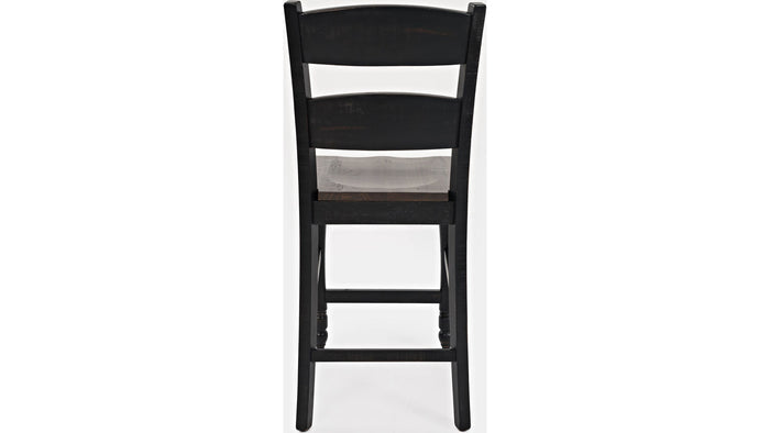 Jofran Madison County Ladderback Counter Stool in Vintage Black (Set of 2) - Furniture World SW (WA)