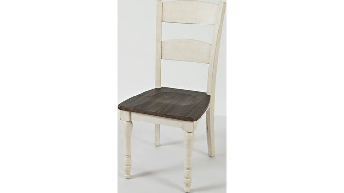 Jofran Madison County Ladderback Dining Chair in Vintage White (Set of 2) - Furniture World SW (WA)
