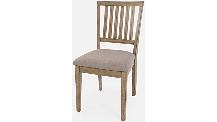 Jofran Prescott Park Slatback Chair in Taupe/Weathered Oak (Set of 2) - Furniture World SW (WA)