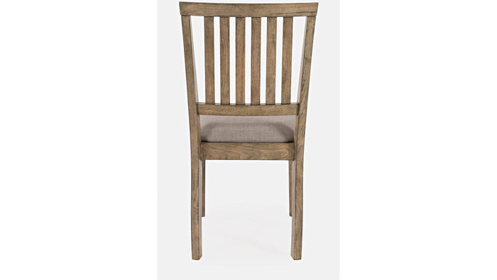 Jofran Prescott Park Slatback Chair in Taupe/Weathered Oak (Set of 2) - Furniture World SW (WA)