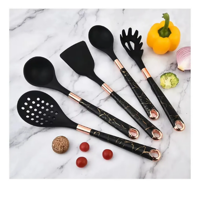 JUEGO DE UTENSILIOS DE COCINA 7 PIEZAS MODELO PCS7 NEGRO