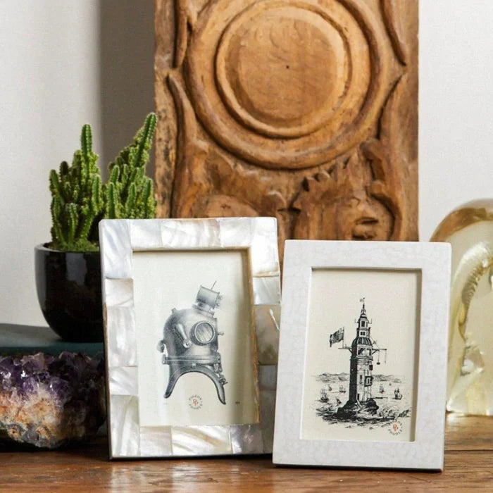 Pigeon & Poodle Kabibe Shell Lesina Frame in Three Different Sizes - Picture Frames - The Well Appointed House