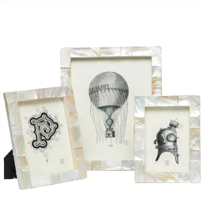 Pigeon & Poodle Kabibe Shell Lesina Frame in Three Different Sizes - Picture Frames - The Well Appointed House