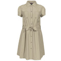 Khaki Safari Dress- Embroidered