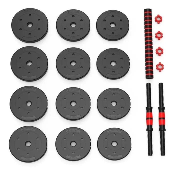 KIT DE MANCUERNAS PESAS EJERCICIO GYM CASA 20KG 40LBS TERMO FORRADA