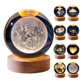 LÁMPARA LED BOLA CRISTAL SISTEMA SOLAR LUNA LUZ CÁLIDA USB