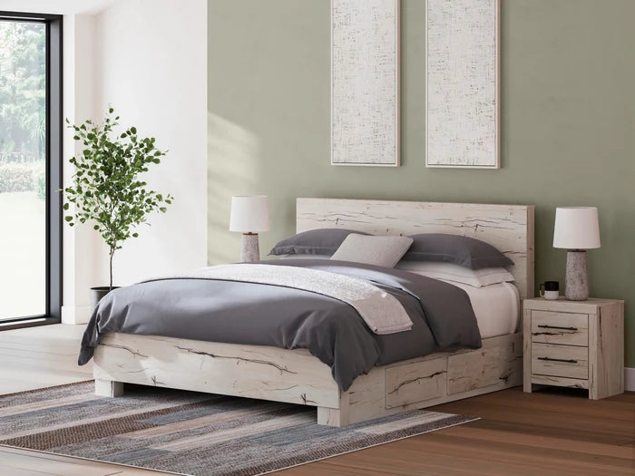 King / Panel Bed w/ Side Storage Drawers (4)