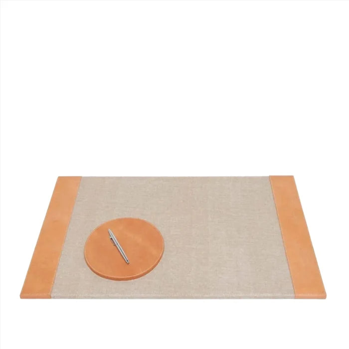 Pigeon & Poodle Leon Desk Blotter & Mouse Pad Set in Caramel Leather - Stationery & Desk Accessories - The Well Appointed House