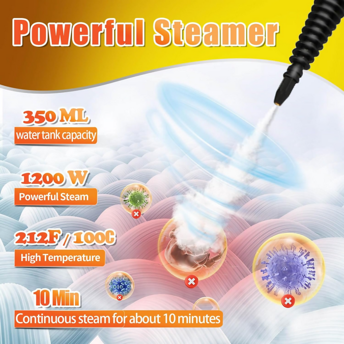 LIMPIADOR VAPOR PRÁCTICO MULTIFUNCIONAL HOGAR LIMPIEZA PISOS AMARILLO 110V